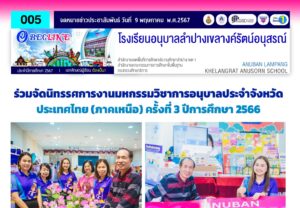 ร่วมจัดนิทรรศการงานมหกรรมวิชาการอนุบาลประจำจังหวัด ประเทศไทย(ภาคเหนือ) ครั้งที่ 3 ปีการศึกษา 2566