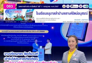 นางปรัชญาพร ตุียเต็มวงศ์ เข้ารับโล่ประกาศเกยีติคุณ รางวัลรองผู้อำนวยการสถานศึกษาดีเด่น ประจำปี 2566