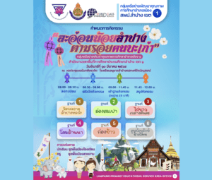 กลุ่มเครือข่ายพัฒนาการศึกษาอำเภอเมือง 1 สพป.ลำปาง เขต 1 ดกิจกรรมส่งเสริมนโยบายและจุดเน้นด้านคุณภาพผู้เรียนให้มีทักษะในศตวรรษที่ 21 “ละอ่อนน้อยลำปาง ตามรอยคนบะเก่า”